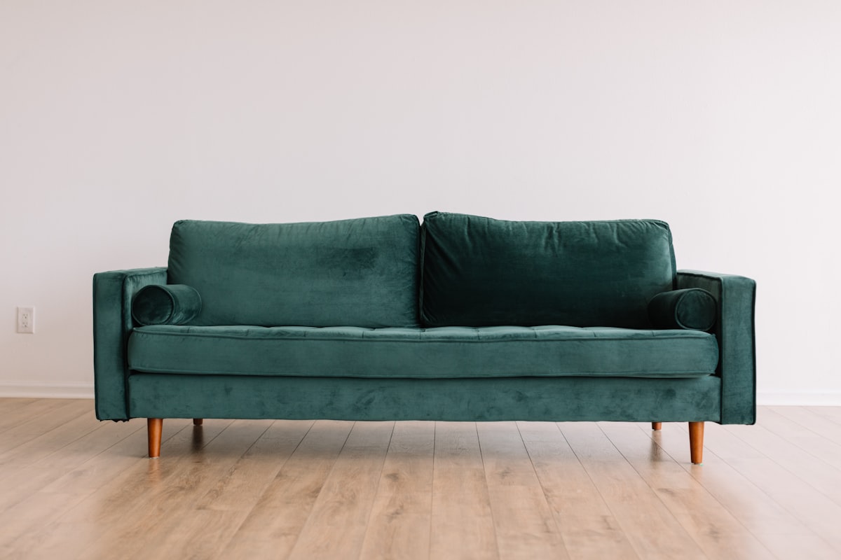 Contemporary living room interior with air conditioning installed